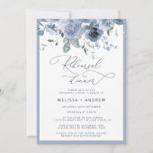 Dusty Blue Modern Calligraphy Probe Dinner Einladung (Vorderseite)