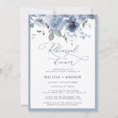 Dusty Blue Modern Calligraphy Rehearsal Dinner Einladung (Vorderseite)