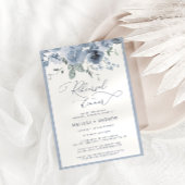 Dusty Blue Modern Calligraphy Rehearsal Dinner Einladung