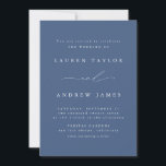 Dusty Blue Modern Classic Wedding Einladung 1<br><div class="desc">Moderne,  elegante und schöne Hochzeitseinladung. Vollständig angepasst mit Namen,  Daten,  Ort und Farben,  um Ihr Hochzeitstil zu gestalten.</div>