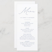 Dusty Blue Modern Classic Wedding Event Menükarte (Vorne/Hinten)