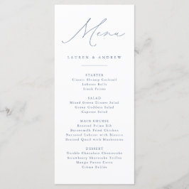 Dusty Blue Modern Classic Wedding Event Menükarte