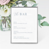 Dusty Blue Modern Elegant Wedding The Bar Menu