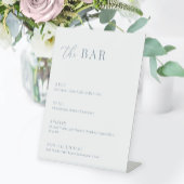 Dusty Blue Modern Elegant Wedding The Bar Menu Sockelschild