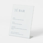 Dusty Blue Modern Elegant Wedding The Bar Menu Sockelschild (Vorderseite)