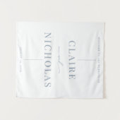 Dusty Blue Modern Elegant Wedding Welcome Sign Wandteppich (Vorderseite (Horizontal))