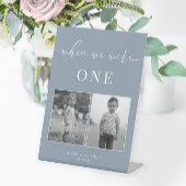 Dusty Blue Modern Elegante Hochzeitzeitzeitzeitzei Sockelschild