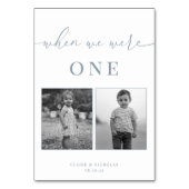 Dusty Blue Modern Elegante Hochzeitzeitzeitzeitzei Tischnummer (Vorderseite)