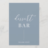 Dusty Blue Modern Elegante Wedding Dessert Bar Sig (Vorderseite)