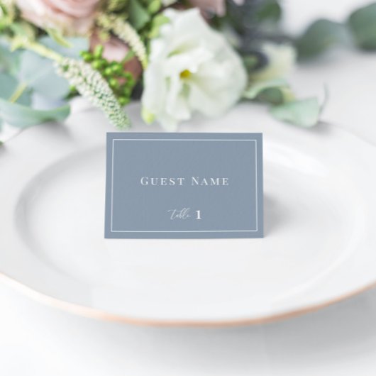 Dusty Blue Modern Elegante Wedding Escort Card Tischnummer