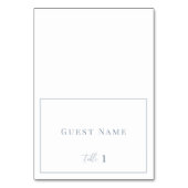 Dusty Blue Modern Elegante Wedding Escort Card Tischnummer (Vorderseite)