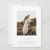 Dusty Blue Modern Elegantes Hochzeitssemble Foto Save The Date (Rückseite)