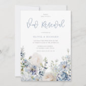 Dusty Blue Modern Floral Vow Renewal Einladung (Vorderseite)