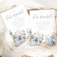 Dusty Blue Modern Floral Vow Renewal