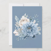 Dusty Blue Modern Floral Wedding Einladung (Rückseite)