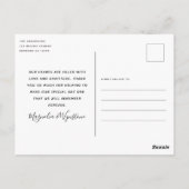 Dusty Blue Modern Foto Collage Wedding Vielen Dank Postkarte (Rückseite)