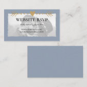 Dusty Blue Modern Foto Gold Heart Website UAWG Begleitkarte (Vorne/Hinten)