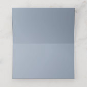 Dusty Blue Modern Foto Gold Hearts Wedding Platzkarte (Innenseite Aufgefaltet)