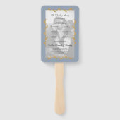 Dusty Blue Modern Foto Gold Leaf Wedding Program Fächer (Rückseite)