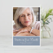 Dusty Blue Modern Foto Order of Service Funeral Programm (Stehend Vorderseite)