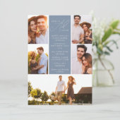 Dusty Blue Modern Foto QR Code Alles in einer Hoch Einladung (Stehend Vorderseite)