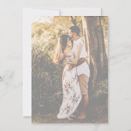 Dusty Blue Modern Foto Save the Date (Rückseite)