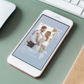 Dusty Blue Modern Foto Wedding Save the Date