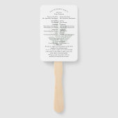 Dusty Blue Modern Greenery Außenhochzeit Fächer (Rückseite)