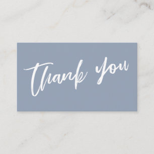 Dusty Blue Modern Handwriting Wedding Vielen Dank Begleitkarte