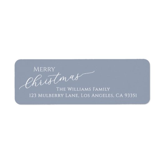Dusty Blue Modern Merry Christmas Return Address (Vorne)