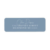 Dusty Blue Modern Minimal Scripted Label (Vorne)