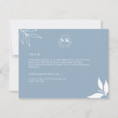 Dusty Blue Modern Minimalistisch Branch Blätter De Einladung (Vorderseite)