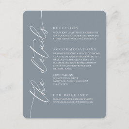 Dusty Blue Modern Minimalistisch Wedding 2 Begleitkarte