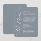Dusty Blue Modern Minimalistisch Wedding 2 Begleitkarte (Vorne/Hinten)