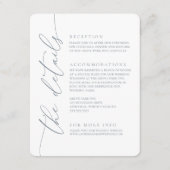 Dusty Blue Modern Minimalistisch Wedding 2 Enclosu Begleitkarte (Vorderseite)