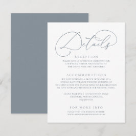 Dusty Blue Modern Minimalistische Hochzeitdetails Begleitkarte