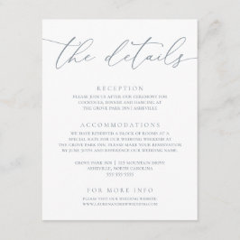 Dusty Blue Modern Minimalistische Hochzeitsreisewa Begleitkarte