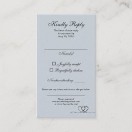 Dusty Blue Modern Mix and Match Wedding RSVP Card Visitenkarte