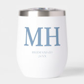 Dusty Blue Modern Monogram Bachelorette Bridesmaid (Vorderseite)
