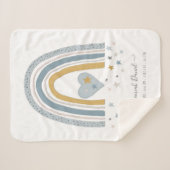 Dusty Blue Modern Rainbow Birne Stats Boy Baby Sherpadecke (Vorderseite (Horizontal))