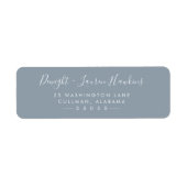 Dusty Blue Modern Return Address Label (Vorne)