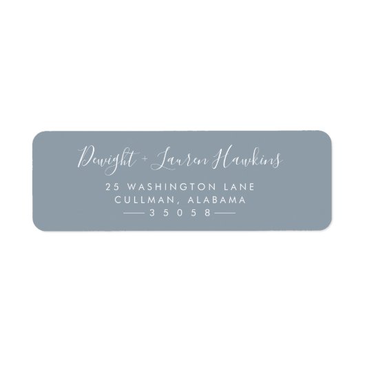 Dusty Blue Modern Return Address Label (Vorne)