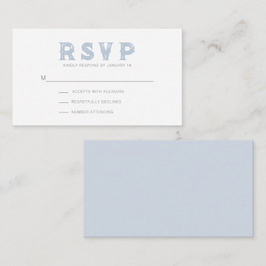 Dusty Blue Modern Rustic UAWG Enclosure Card Begleitkarte (Vorne/Hinten)
