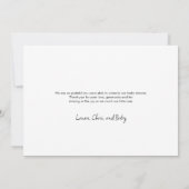 Dusty blue Modern Script Baby Shower Dankeskarte (Rückseite)