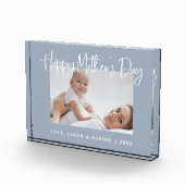Dusty Blue| Modern Script Happy Mother's Day Fotoblock (Rechts)