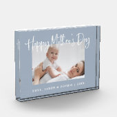 Dusty Blue| Modern Script Happy Mother's Day Fotoblock (Links)
