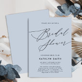 Dusty Blue Modern Script Minimalistisch Brautparty Einladung