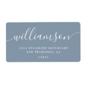 Dusty Blue Modern Script-Rücksendeadresse (Vorne)