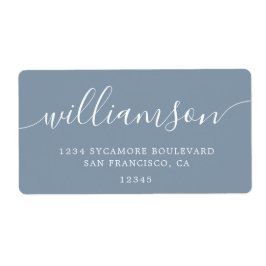 Dusty Blue Modern Script-Rücksendeadresse