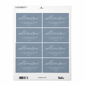 Dusty Blue Modern Script-Rücksendeadresse (Vorne)